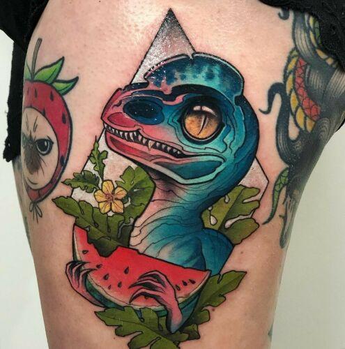 Pink Madzilla inksearch tattoo